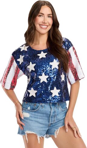 Tipsy Elves Patriotic Tank Tops for Women - Red White Blue 4th of July Tops for Women - Casual Summer Tanks for July 4th in Saudi Arabia