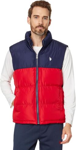 U.S. POLO ASSN. Men's USPA Color-Block Puffer Vest in Saudi Arabia