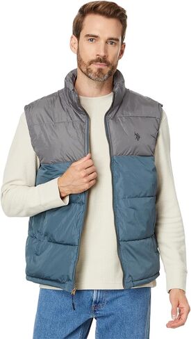 U.S. POLO ASSN. Men's USPA Color-Block Puffer Vest in Saudi Arabia