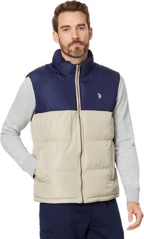 U.S. POLO ASSN. Men's USPA Color-Block Puffer Vest in Saudi Arabia