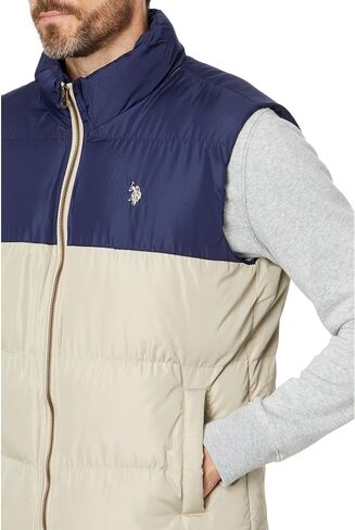U.S. POLO ASSN. Men's USPA Color-Block Puffer Vest in Saudi Arabia