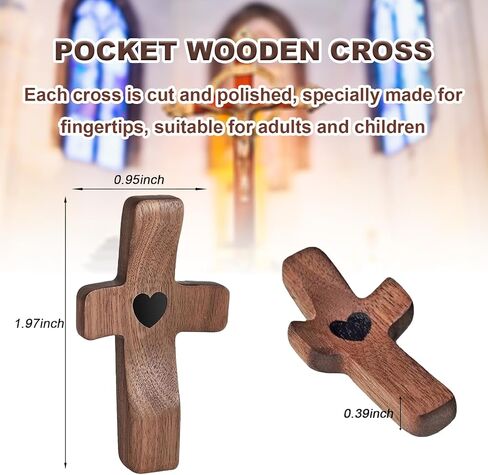Wooden Cross Fidget,Cross My Heart,Small Wooden Crosses for Pocket Prayers,Wood Cross for Religious Gifts for Children and Adults (5PCS) in Saudi Arabia