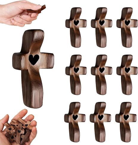 Wooden Cross Fidget,Cross My Heart,Small Wooden Crosses for Pocket Prayers,Wood Cross for Religious Gifts for Children and Adults (5PCS) in Saudi Arabia