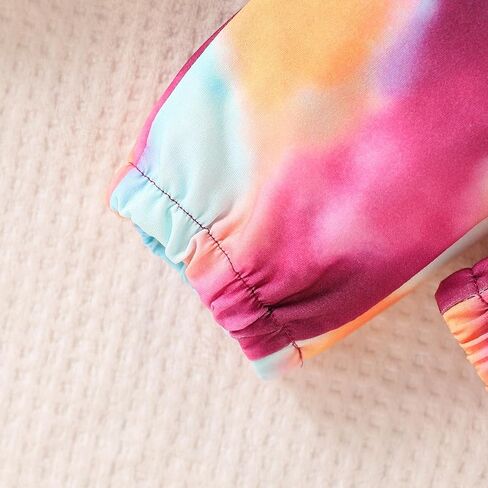 4-8T Girls Clothes Letter Print Tie Dye Hooded Long Sleeved Top +Tie Dye Long Pants Outfits Set in Saudi Arabia