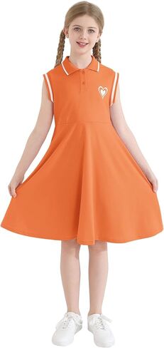 Little Girl Clothes Summer Dress Polo Sleeveless Athletic Dresses Cotton Casual Beach Sundress Girl Outfits in Saudi Arabia