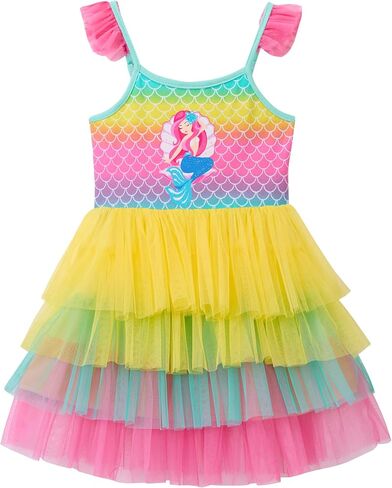 VIKITA Girls Dresses Summer Short Sleeve Toddler Girls Clothes Party Tutu Dresses for 3-12 Years Kids in Saudi Arabia