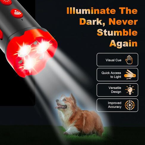 Dog Bark Deterrent Devices, Professional Dog Training Tool, Anti Bark Device for Dogs, w/ 3X Sonic emitters 50ft Range for Dog Training, Alternative to bark Collar,Orange in Saudi Arabia