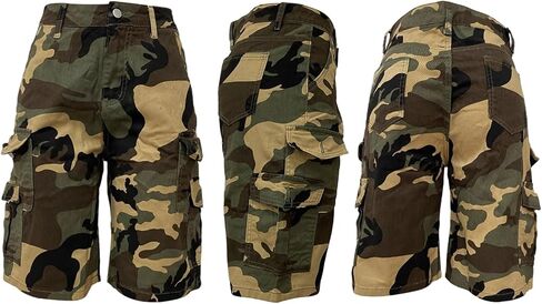 Voghtic Women’s Camouflage Cargo Shorts Casual High Waisted Ripped Frayed Stretchy Jeans Shorts with Pockets in Kuwait