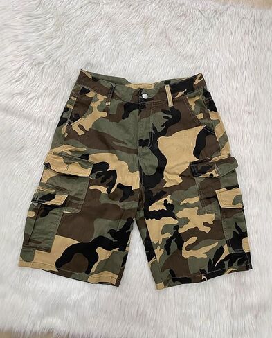 Voghtic Women’s Camouflage Cargo Shorts Casual High Waisted Ripped Frayed Stretchy Jeans Shorts with Pockets in Kuwait