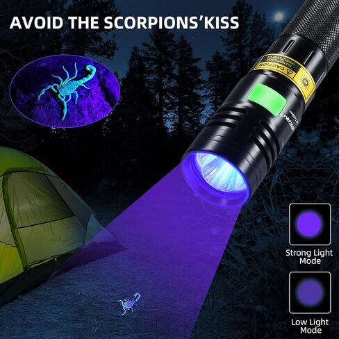DARKBEAM Flashlight UV 365nm Black Light High Power 3 LEDs USB -C Rechargeable, 20W Mini Woods Lamp Ultraviolet with Filter - Detector for Pet Urine, Uranium Glass - Leak Detection - Resin Curing in Saudi Arabia