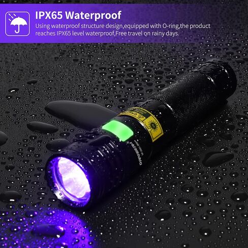 DARKBEAM Flashlight UV 365nm Black Light High Power 3 LEDs USB -C Rechargeable, 20W Mini Woods Lamp Ultraviolet with Filter - Detector for Pet Urine, Uranium Glass - Leak Detection - Resin Curing in Saudi Arabia