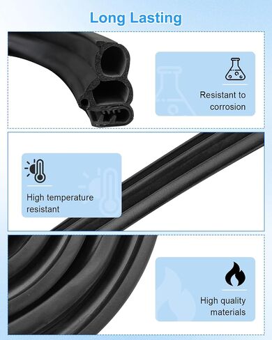 Automotive Door Weather Stripping, Car Door Rubber Seal Strip Trim with EPDM 3 Side Bulbs, Car Door Edge Trim Seal Strip Gasket for Trucks RVs Camper Boats Cabinets and Home Applications, 10FT in Saudi Arabia
