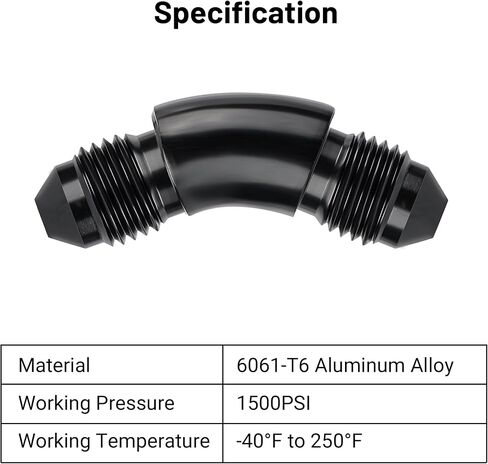 EVIL ENERGY 6AN Male to 6AN Male 90 Degree One Piece Full Flow Swivel Coupler Union Fitting Adapter Aluminum in Saudi Arabia