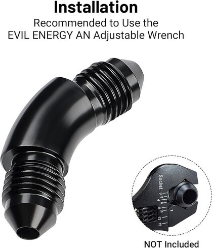 EVIL ENERGY 6AN Male to 6AN Male 90 Degree One Piece Full Flow Swivel Coupler Union Fitting Adapter Aluminum in Saudi Arabia