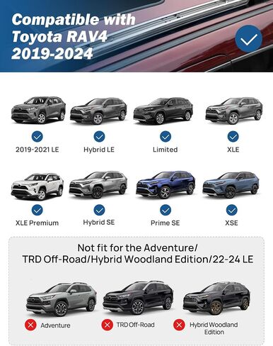 JOYTUTUS Lockable Car Roof Rack Cross Bars, Compatible with Toyota RAV4 2019-2025 with Factory Side Rail (Not Fit Adventure/Hybrid Woodland Edition/TRD Off-Road/22-24 LE), Aluminum Crossbars in Saudi Arabia