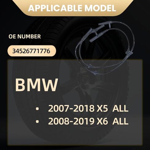 Wheel Speed Sensor ABS Compatible with 07-18 X5 08-19 X6 34526771776 Front 2007 2008 2009 2010 2011 2012 2013 2014 2015 2016 2017 2018 2019 5S10569 2ABS0641 ALS1832 AB0151 in Saudi Arabia