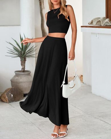 BTFBM 2 Piece Skirt Sets For Women 2025 Summer Spring Dresses Resort Vacation Curise Outfits Tank Top Maxi Skirt Set in Saudi Arabia