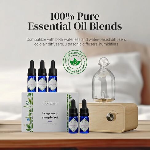 The Hotel Fragrance Oil Set, Fragrance Oils for Diffusers for Home, Hotel Collection Diffuser Oil Set with Santal, White Tea, Fresh Blue, Lavender, Miami Vibe, 5 x 0.33oz in Kuwait