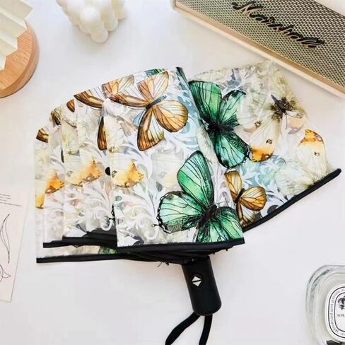 الفراشة صافية المظلة النساء الأنيقة الفريدة التلقائية مفتوحة مفتوحة المظلة شفافة مع سهولة قبضة مقبض المظلة قابلة للطي in Kuwait