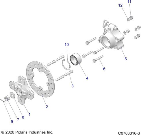 Polaris RZR Wheel Hub, Medium Gloss Black, Genuine OEM Part 5141353-067, Qty 1 in Saudi Arabia