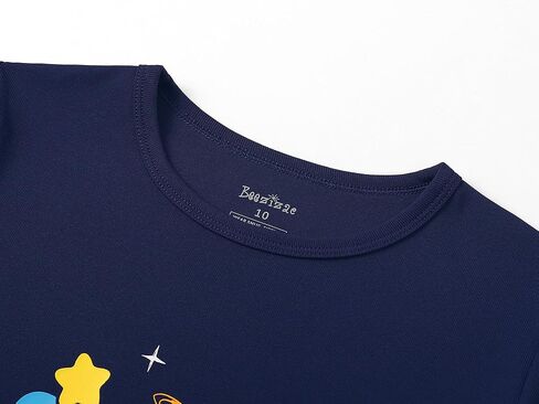 Beezizac Little Big Boys Pajamas Tie Tie Blue & Yellow 2-PC Snug-Fit Comfy Short Sleeve PJ Set Kid Summer Size 4T-14 in Kuwait