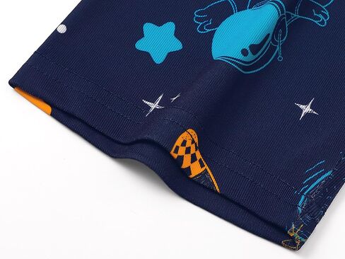 Beezizac Little Big Boys Pajamas Tie Tie Blue & Yellow 2-PC Snug-Fit Comfy Short Sleeve PJ Set Kid Summer Size 4T-14 in Kuwait