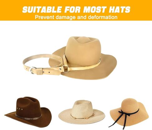 Mandark Car Cowboy Hat Holder, Leather Automotive Seatback Hat Hanger, Cowboy Hat Rack with Adjustable Strap, Vehicle Interior Decorative Accessories, Universal for RV, SUV, Truck (Brown) in Kuwait