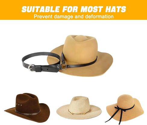 Mandark Car Cowboy Hat Holder, Leather Automotive Seatback Hat Hanger, Cowboy Hat Rack with Adjustable Strap, Vehicle Interior Decorative Accessories, Universal for RV, SUV, Truck (Brown) in Saudi Arabia