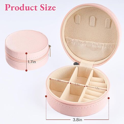 Habgp Small Jewelry Box ، حالة مجوهرات السفر للنساء ، منظم المجوهرات المحمولة Pu Leather Jewelry Storage for Birls Womens Mom ، صندوق مجوهرات للقرط ، قلادة ، حلقات ، أساور in Saudi Arabia