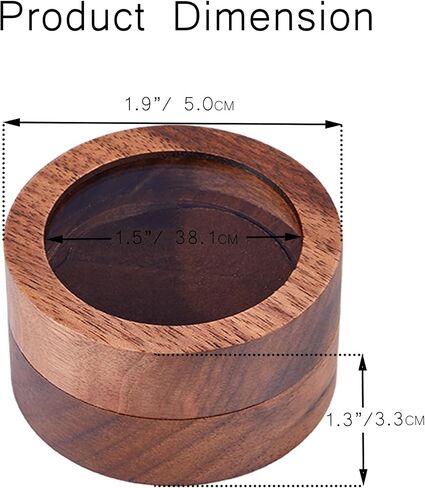 Wedding Ring Box Personalized, Mr. &Mrs. Double Ring Boxes for Ceremony, Engagement, Wooden Mini Round Ring Holder Elegant and Retro Ring Holder Box/Organizer in Saudi Arabia
