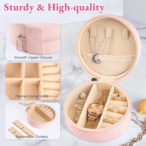 Habgp Small Jewelry Box ، حالة مجوهرات السفر للنساء ، منظم المجوهرات المحمولة Pu Leather Jewelry Storage for Birls Womens Mom ، صندوق مجوهرات للقرط ، قلادة ، حلقات ، أساور in Saudi Arabia