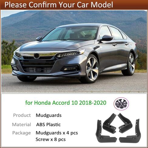 Car Mud Splash Guards Mud Flaps Fender Kit for Honda Accord Accessories 10th 2018 2019 2020 2021 2022 Mudguard Accessories Front and Rear 4-PC Set in Saudi Arabia