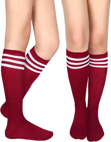 Benefeet Sox Knee High Socks for Women Girls Striped Knee Highs Athletic Tube Socks Outdoor Sport Costume Stockings in Saudi Arabia
