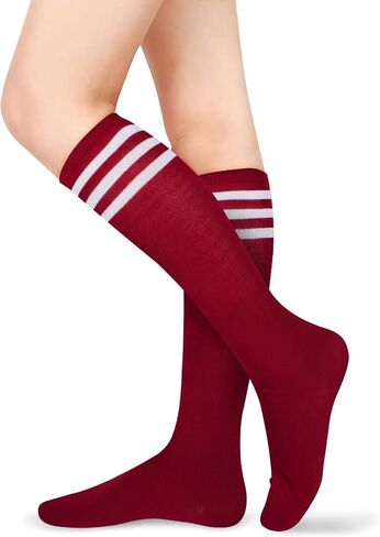 Benefeet Sox Knee High Socks for Women Girls Striped Knee Highs Athletic Tube Socks Outdoor Sport Costume Stockings in Saudi Arabia