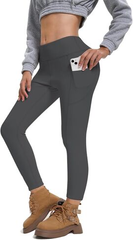 Buttery Soft Yoga Leggings with Pockets for Women - High Waisted Tummy Control Workout Leggings for Gym Yoga Running in Saudi Arabia
