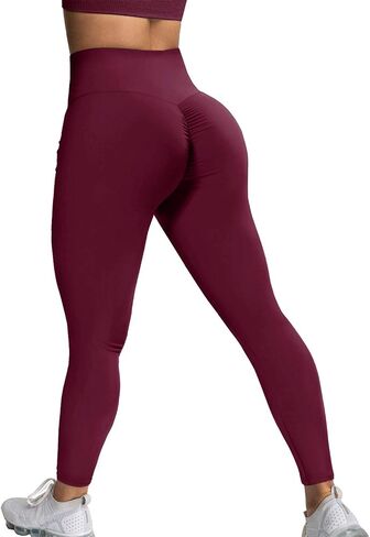 Scrunch بعقب رفع طماق Ruched للنساء عالية الخصر محكم التحكم في سروال اليوغا in Kuwait