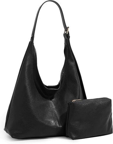 Hobo Bags for Women Slouchy Tote Bag Crossbody Purses 2PCS Vegan Leather Shoulder Handbags Bags with Coin Purse Set in Kuwait