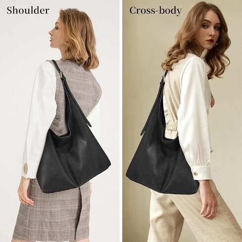 Hobo Bags for Women Slouchy Tote Bag Crossbody Purses 2PCS Vegan Leather Shoulder Handbags Bags with Coin Purse Set in Kuwait