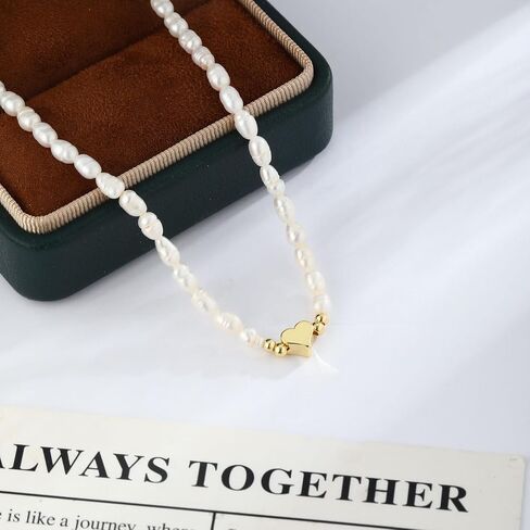 Gold Bracelets for Women,14K Gold Plated Trendy Heart Pearl Bracelet Stackable Waterproof Dainty Bracelets Jewelry Gift for Women in Saudi Arabia
