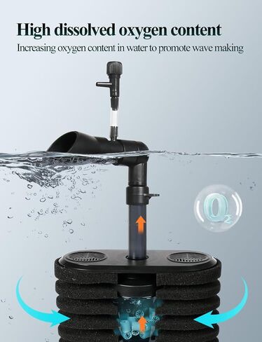 UPETTOOLS Aquarium Filter Sponge Filter, Submersible Fish Tank Filters Built-in Fluidized Bed and Bio Balls, Aquarium Air Driven Filter with Airline Tubing for 10-30 Gallon Fish Tanks in Saudi Arabia