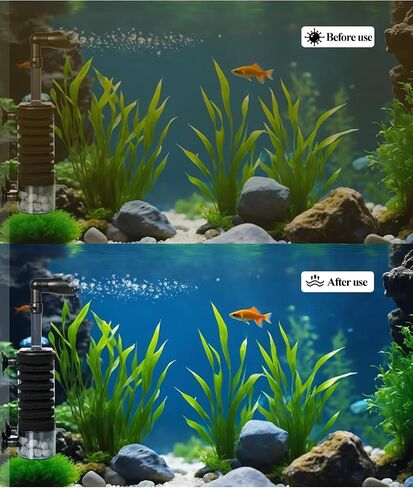 UPETTOOLS Aquarium Filter Sponge Filter, Submersible Fish Tank Filters Built-in Fluidized Bed and Bio Balls, Aquarium Air Driven Filter with Airline Tubing for 10-30 Gallon Fish Tanks in Saudi Arabia