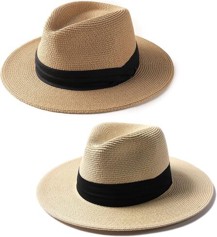 FURTALK Beach Sun Hat for Women Men Wide Brim Fedora Summer Straw Hats UPF 80+ in Saudi Arabia