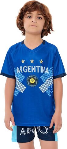 كرة قدم جيرسي أطفال #10 المنتخب الوطني الأولاد والفتيات شورتات كرة القدم للشباب ممارسة كرة القدم جيرسي/قميص هدية لمحبي كرة القدم in Kuwait