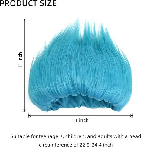 Didida 2 Pack Blue Costume Wigs Funky Crazy Hats Fluffy Costume Wig for Reading Week, Halloween, and Theme Parties in Saudi Arabia