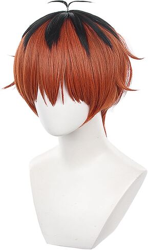 XiongXiongLe Short Red Orange Mixed Black Cosplay Wig Women Costumes Hair Replacement Wigs for Adult Party Halloween Christmas Comic in Saudi Arabia