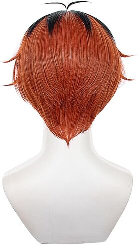 XiongXiongLe Short Red Orange Mixed Black Cosplay Wig Women Costumes Hair Replacement Wigs for Adult Party Halloween Christmas Comic in Saudi Arabia