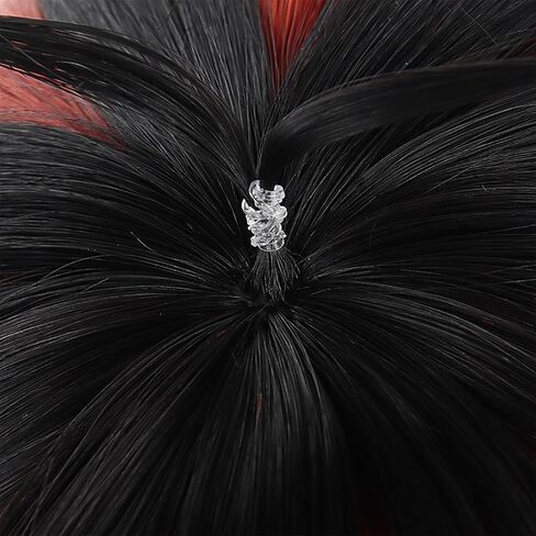 XiongXiongLe Short Red Orange Mixed Black Cosplay Wig Women Costumes Hair Replacement Wigs for Adult Party Halloween Christmas Comic in Saudi Arabia