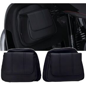 1 Pair Magnetic Motorcycle Lower Fairing Door Pocket, Panels Storage Pouches Fit for Harley Touring Electra Glide, Road Glide, Street Glide, Tri Glide Ultra Limited CVO 2014-2024 (Black)