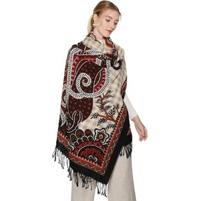 DANA XU Luxury 100% Pure Wool Oversized Extra Large Warm Floral Cashmere Pashmina Scarf Shawl And Wrap For Women Blanket Cape