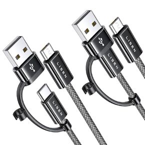 LISEN Micro USB Cable, 2-Pack USB to Micro USB Cable, Nylon Micro USB Charging Cable[3.3FT], High Speed Micro USB Fit for Kindle, Samsung Galaxy S7/S6/S5, Note 5/4/S3, PS4/Xbox one